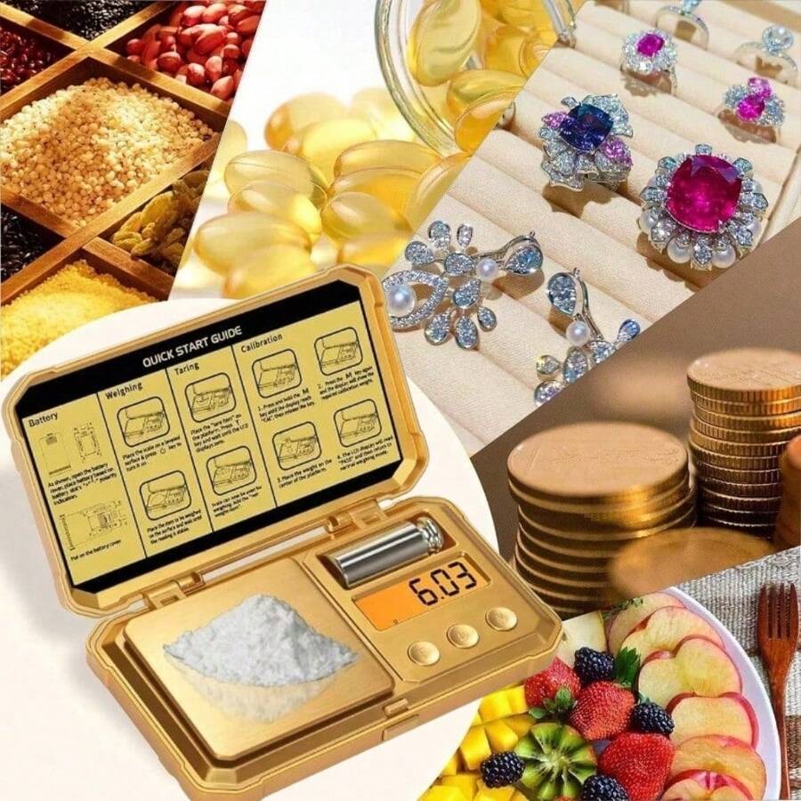 1 pieza Báscula digital portátil de alta precisión de 200g x 0,01g, báscula de bolsillo para joyas en onzas y quilates con peso de calibración y función de tara, para oro, monedas, piedras preciosas, polvo, especias, hierbas, café, laboratorio y joyería, mini báscula electrónica con pantalla LCD, opción de regalo perfecta