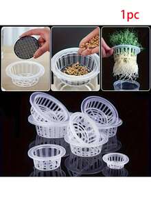 10个装水培蔬菜种植篮，塑料花盆，适用于家庭阳台园艺和水培 - 多色 - 查看 10