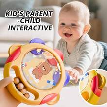 Newborn Hand Drum Toy, Baby Percussion Musical Instrument Hand Drum, Infant Early Education Music Rattle Drum, Baby Auditory Development Toy - Multicolor - View 3