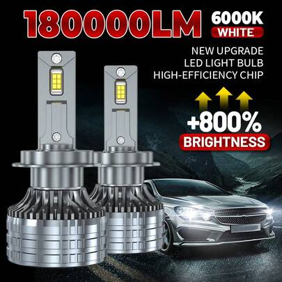HYNBYZJ 2pcs H4 H7 H11 LED CANbus H1 H3 9005 9006 HB3 HB4 9012 HIR2 9007 H13 H27 Led Headlight Turbo Auto FogLamp 6000K 12V