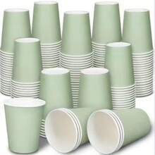 90/50/20/10个装纸杯，派对纸杯，鼠尾草绿纸杯，冷饮杯和咖啡杯，派对饮具，适合生日派对、婚礼、母亲节等场合 - 薄荷綠 - 查看 9