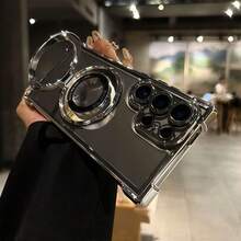 S26Ultra Magnetic Shock-Proof Phone Case With Airbag Protection, Applicable To S Series Phones S25, S23FE, S22 And 17, 16, 15, 14, 13, 12, 11 - Black - View 6