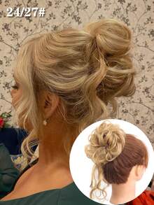 8 Inch Curly Braided Hair Bun, Wavy Ponytail, Made Of High-Quality Synthetic Fiber, Suitable For Women - Multicolor - View 22