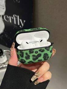Cheetah,Leopard Print 1pc Leopard Print Bluetooth Earphone Protective Case For Apple 1/2/3/Pro/Pro2/4 - Green - View 4