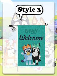 Bluey Steag decorativ de grădină, potrivit pentru atmosfera parcului, decor de fundal cu desene animate, decorare curte - Multicolor - Vizualizare 7