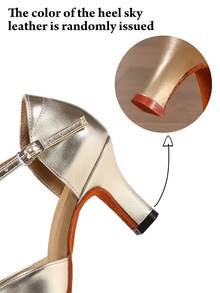 女士拉丁舞鞋、PU皮舞鞋、莎莎舞表演鞋、交谊舞鞋、派对舞鞋、舞蹈凉鞋 - 銅色 - 查看 7