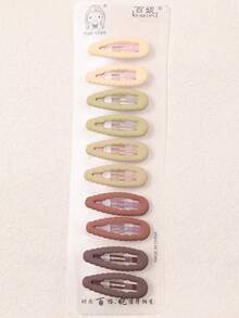 10 piezas de Clips para el cabello de niña lindos, clips para el flequillo y los lados, uso versátil para el día a día - Multicolor - Ver 9