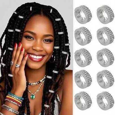 New Arrival Rhinestone Decorated Round Hair Clip, Metal Bangs Clamp For Women