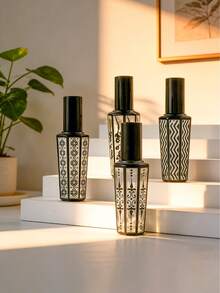 12/4/1pc 3-Color Vintage Engraved Glass Perfume Refillable Spray Bottle Set, Elegant Retro Style With Floral Pattern, Octagonal Shape & Metallic Cap, Portable Lightweight Design, Travel Essential Cosmetic Tool - View 11