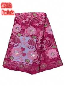 5码/1码优质非洲奢华亮片网纱蕾丝面料,法式蕾丝面料,适用于尼日利亚婚礼派对礼服 - A - 查看 13