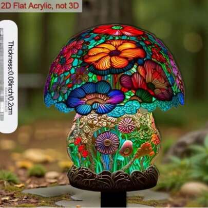 2D亚克力平面纪念牌匾，适用于户外花园、庭院、墓地和节日装饰地插