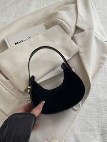 1 pieza Este bolso de mano en forma de media luna de estilo retro de PU es adecuado para diversas ocasiones y tiene una amplia gama de usos. Es versátil y adecuado para actividades al aire libre, juegos, ir y venir, etc., lo que lo convierte en un regalo perfecto para adolescentes. - Multicolor - Ver 9