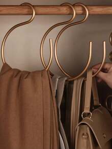 铝合金金属衣架，多功能节省空间挂钩，可用于悬挂帽子、毛巾、围巾等 - 多功能衣橱收纳架，简约春日风格，夏季上衣 - 彩色 - 查看 10