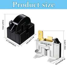 Mudder QP2-47 PTC Starter Relay 1 Pin Refrigerator Starter Relay And 6750C-0005P Overload Protector Compatible With LG Refrigerator Compressor, 2 Pieces In Total - White - View 2