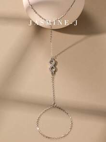 1 Piece S925 Sterling Silver Finger Bracelet,Sterling Silver Hand-Held Chain,Gold Bracelet,Infinity Symbol,Minimalist And Versatile,Suitable For Everyday Wear/Party Wear - Multicolor - View 7