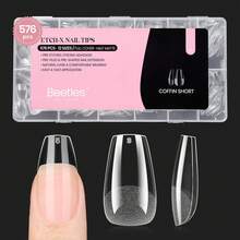 Beetles Soft Gel Nail Tips Short Almond 288pcs In 12 Sizes, Etch-X Pre-Etched Full Cover Acrylic Fake Nails Art - Coffin Short 576pcs (Etch X Nail Tips) - View 1
