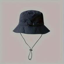 Unisex Outdoor Hat, Foldable And Breathable, Quick-Drying, Casual Fisherman Hat For Fishing, Hiking, And Sun Protection - màu đen - Xem 9