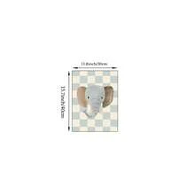 1/6pcs Vintage Checkered Animal Wall Art Decor, Nursery Canvas Print, Danish Macaron Color Tone Painting Poster, Cute Decorative Painting For Boys And Girls Bedroom, Unframed - Multicolor - View 21