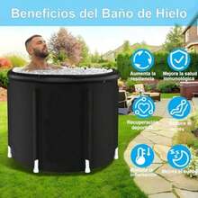Hisemy Spa Portátil de Agua Fría/Hielo para Atletas y AdultosTina Inmersión Fría- Tina de Baño Terapéutica 80x75cm - Negro1 - Ver 3
