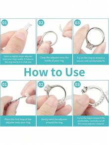 Resin Ring Adjuster, Invisible Ring Sizer Pads, Suitable For Loose Rings, Fit All Finger Sizes. Invisible Ring Sizer Adjuster, Fit For Loose Rings - Multiple Finger Sizes Available, Comfortable And Protective. Adjustable Transparent Tightener, Sizer Tool, Jewelry Protector, Fit For Loose Rings. Ring Adjuster Fit Any Ring, Multiple Sizes Available. Women's Ring Adjuster. - متعدد الألوان - مشاهدة 3
