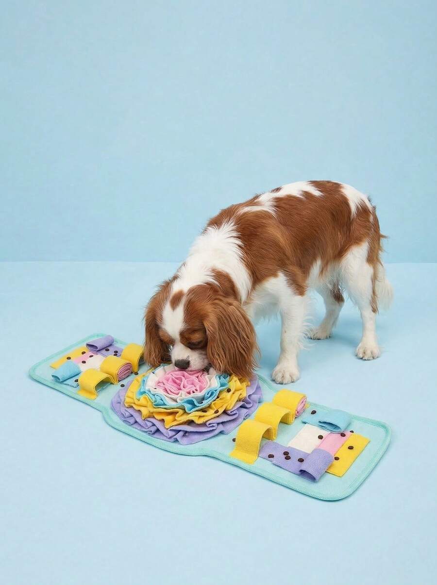PETSIN Trò chơi giải đố thảm đánh hơi hình đồng hồ Scent Hound Paradise dành cho chó, huấn luyện tương tác, đồ chơi nhai, phù hợp với mọi mùa