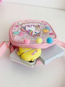 Coin Purse Sequin Bag Chic Princess PU Accessory Backpack Unicorn Shoulder Crossbody Bag - Pink - View 10