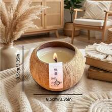 1 Singola Candela in Guscio di Cocco in Legno Naturale - Un Accento da Scrivania Affascinante con Estetica Unica e Autentica Texture di un Vero Guscio di Cocco. Ideale per la Festa della Mamma, Decorazioni Matrimoniali, Varie Celebrazioni, Compleanni, Regali di Laurea, Esposizioni Festive, Souvenir di Pregio e Accessori Fotografici da Tavolo. - 1PC - Visualizzare 10