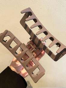 3pcs Women's Matte Square Hollow Hair Clips, Versatile For Daily Casual Wear - Multicolor - View 3