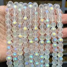 Hạt đá mặt trăng giả mờ trong suốt, kích thước 8mm, khoảng 100 hạt, hạt thủy tinh tròn, hạt rời, dùng để làm đồ trang sức DIY như vòng cổ, vòng tay. - Nhiều màu - Xem 8
