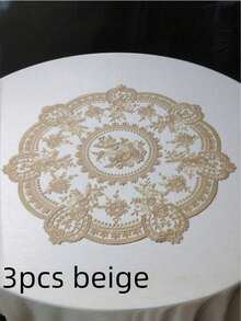 1/3/6/8pcs Vintage French Lace Tablecloth And Napkins Set With Embroidered Floral Pattern. These Tablecloths And Napkins Are Great For Protecting Kitchen Utensils, As Well As Using With Cups, Bowls And Plates. They Can Be Used For Daily Occasions, Holidays And Parties, Weddings, And Home Decor. The Lace Design And Bohemian Style Add A Charming Touch To Any Setting. - Multicolor - View 14