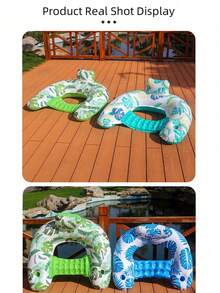 Phao bơi bơm hơi dành cho người lớn có giá để cốc, ghế hồ bơi có giá để cốc, ghế nổi bơm hơi, thảm nổi kiểu võng với họa tiết lá cây, đồ dùng giải trí mùa hè cho hồ bơi, bãi biển, thích hợp cho thư giãn bên hồ bơi, bãi biển hoặc bên hồ. - Có giá đỡ cốc đôi - Xem 4