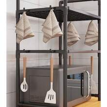 1pc Double-Layer Kitchen Shelf With Handrail, Multi-Functional Kitchen Storage Rack For Microwave Oven, Bread Maker, Spices And Misc Items - Multicolor - View 10