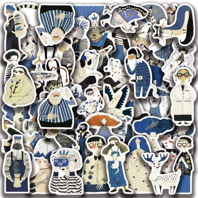50pcs Quirky Hand-Drawn Clipart Stickers, Creative Doodle Stickers, Office Supplies, Mobile Phone And Computer Stickers, Waterproof, Durable, Cool Stickers, Fun, Classic Gift Decorations, Value Pack, Cute Cartoon Stickers, Cool Anime Stickers, Decorative Stickers, Waterproof, Durable, Phone Case Decoration Stickers Scrapbook Supplies Stationery Funny Stickers