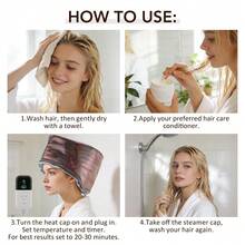 Hailicare Hair Steamer Heating Cap For Deep Conditioning 9 Temp 5 Timer Modes Full Waterproof Anti-Leak Detachable Ergonomic Fit Safety Protection Festival Gift - View 9