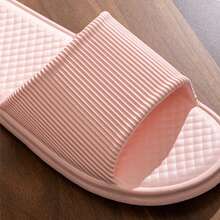 2026 Rhombus Home Slippers Summer Solid Anti-Slip Floor Bathroom Slipper Indoor House Shoes For Men Women Couples - Mauve Purple - View 6