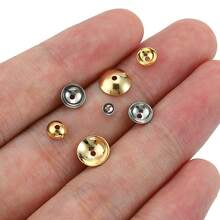 50pcs Stainless Steel Round Bead Cap Spacers, Suitable For DIY Necklace, Bracelet, Jewelry Making Accessories - 50Pcs - View 6