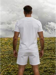 Men T-Shirt Co-Ords - White 1 - View 7