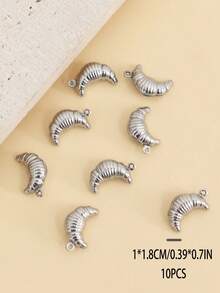 10/15 chiếc mặt dây chuyền hình bánh mì Crosetini nhỏ xinh bằng thép không gỉ, phụ kiện thời trang tự làm vòng tay/dây chuyền. - Bạc - Xem 4