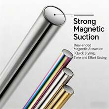 美甲箔片，猫眼磁条，强力磁铁，多功能金棒，时尚闪电猫眼效果大号磁条。适用于专业美甲沙龙和家庭DIY。（银色、金色、闪光） - 彩色 - 查看 3