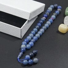 33pcs 10mm Blue Donglin Handmade Prayer Beads Bracelet, Suitable For Praying And Pilgrimage, Perfect Gift Choice, Comes With Elegant Gift Box - Blue - View 2