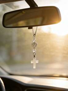 1个十字架汽车吊坠，汽车方向盘装饰链，汽车内饰装饰配件 - A - 查看 7