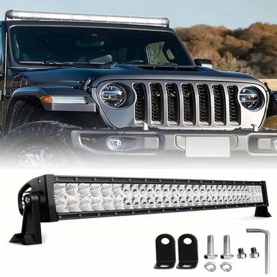 Barra de luz LED reta de 20 polegadas (50,8 cm) COMBO, barra de luz de trabalho LED para condução off-road em carros, caminhões, 4x4, SUVs e ATVs, 12V/24V