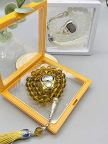 1 Set Of 33pcs Rosary Beads - Gold/Silver Rosary Beads With Transparent Gift Box | Muslim Prayer Beads Counter - Multicolor - View 5