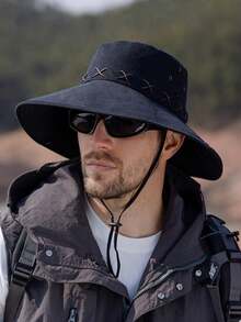 1 Sombrero de vaquero occidental de moda para hombres, sombrero de sol para exteriores, gran circunferencia de cabeza, sombrero de sol con ala grande plegable, adecuado para senderismo al aire libre, turismo, escalada de montaña, pesca, senderismo, verano, vacaciones - multicolor - Ver 2