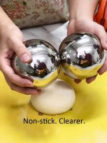 1个/2个不锈钢滚珠轴承饺子皮擀面杖，家用面条制作器，饮料冰球多功能工具 - 查看 3