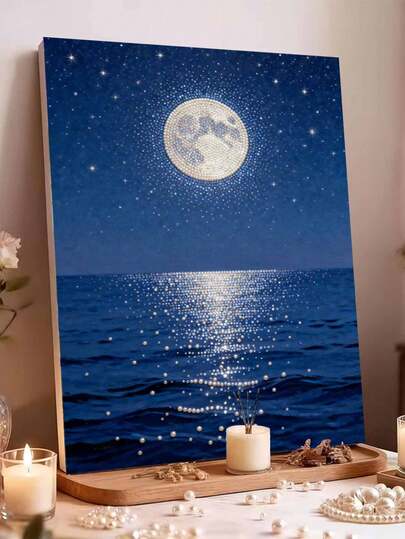 1 Set Of DIY Handmade Pearl Paintings, Creative Decorative Paintings, Equipped With Self-Adhesive Pearls And Diamonds, DIY Handmade Inlaid Pearl Paintings, Suitable For Home, New House Decoration, DIY Handmade Enthusiasts, Bestie Gift, Diamond Painting Kit, Frameless