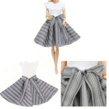 10pcs Fashion Doll Clothes Set, Suitable For 11.5 Inch Dolls, 5pcs Casual Dresses + 5 Pairs Fashionable Shoes, Doll Accessories, Polyester, Doll Combo (Doll Not Included) - Multicolor - View 2