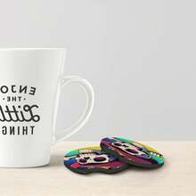 2 piezas Portavasos de coche antideslizantes con estampado de calavera, accesorios de coche minimalistas - A - Ver 8