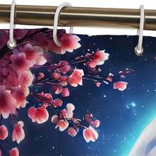 1件/4件套梦幻海景海豚、爱心、花卉、新月图案多功能浴室装饰浴帘套装，配有12个挂钩，营造优雅假日氛围，包含浴垫、U型马桶垫和圆形马桶垫，适用于各种浴室场景。 - G - 查看 8