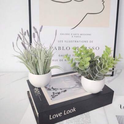 Cây bạch đàn giả nhỏ trồng trong chậu, cây bạch đàn nhân tạo trang trí phòng ngủ, nhà bếp, phòng khách, kệ trang trí nhà kiểu nông trại, bàn làm việc, phòng tắm, nhà cửa.